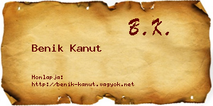Benik Kanut névjegykártya